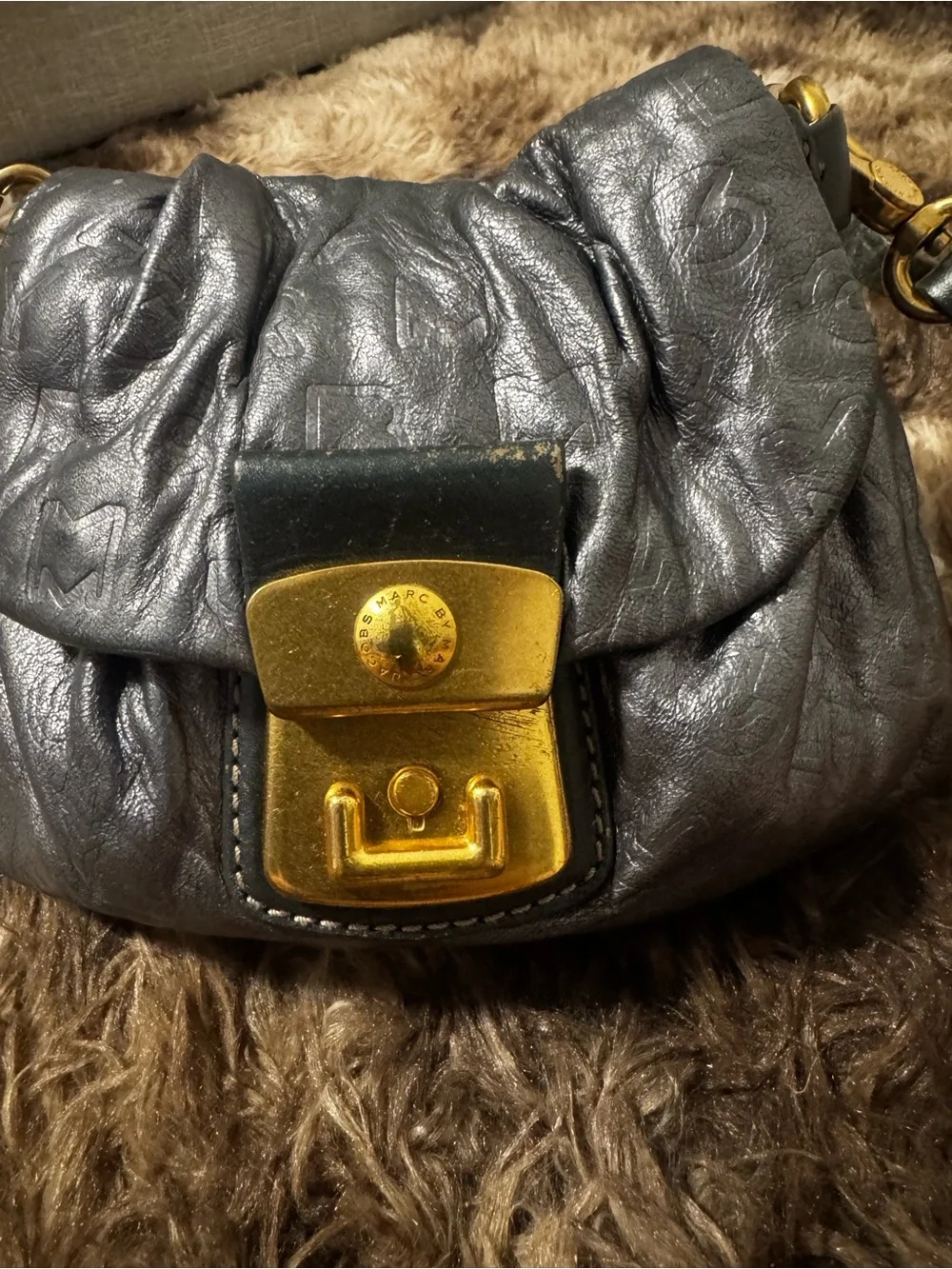 Marc by Marc Jacobs Gray Quilted Crossbody with Gold Hardware